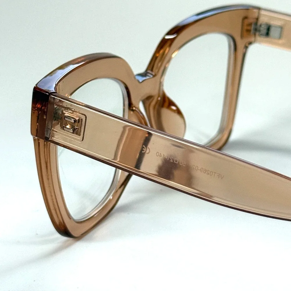 Zeelool VFT0269-02 Eyeglasses Frame Only 50-21-140 Champagne Chunky Full Rim